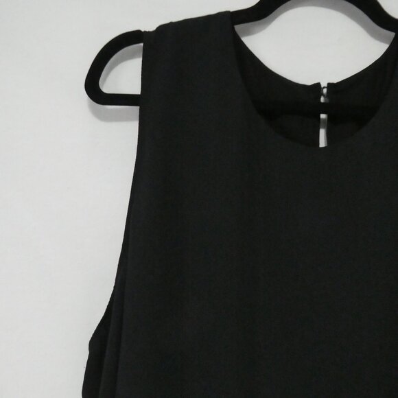 RACHEL - Rachel Roy | 2X | Classic Black Sleeveless Lined Sheer Blouse - Picture 3 of 12